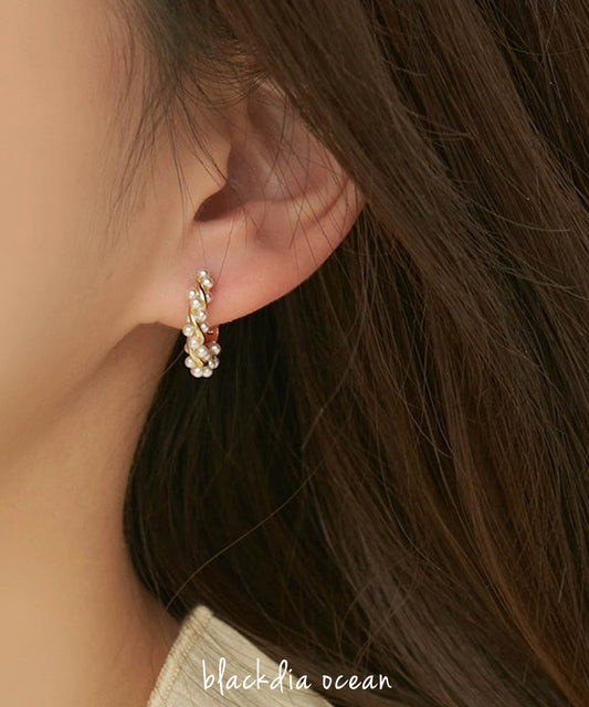 blackdia ocean パールラインツイストフープピアス/イヤリング