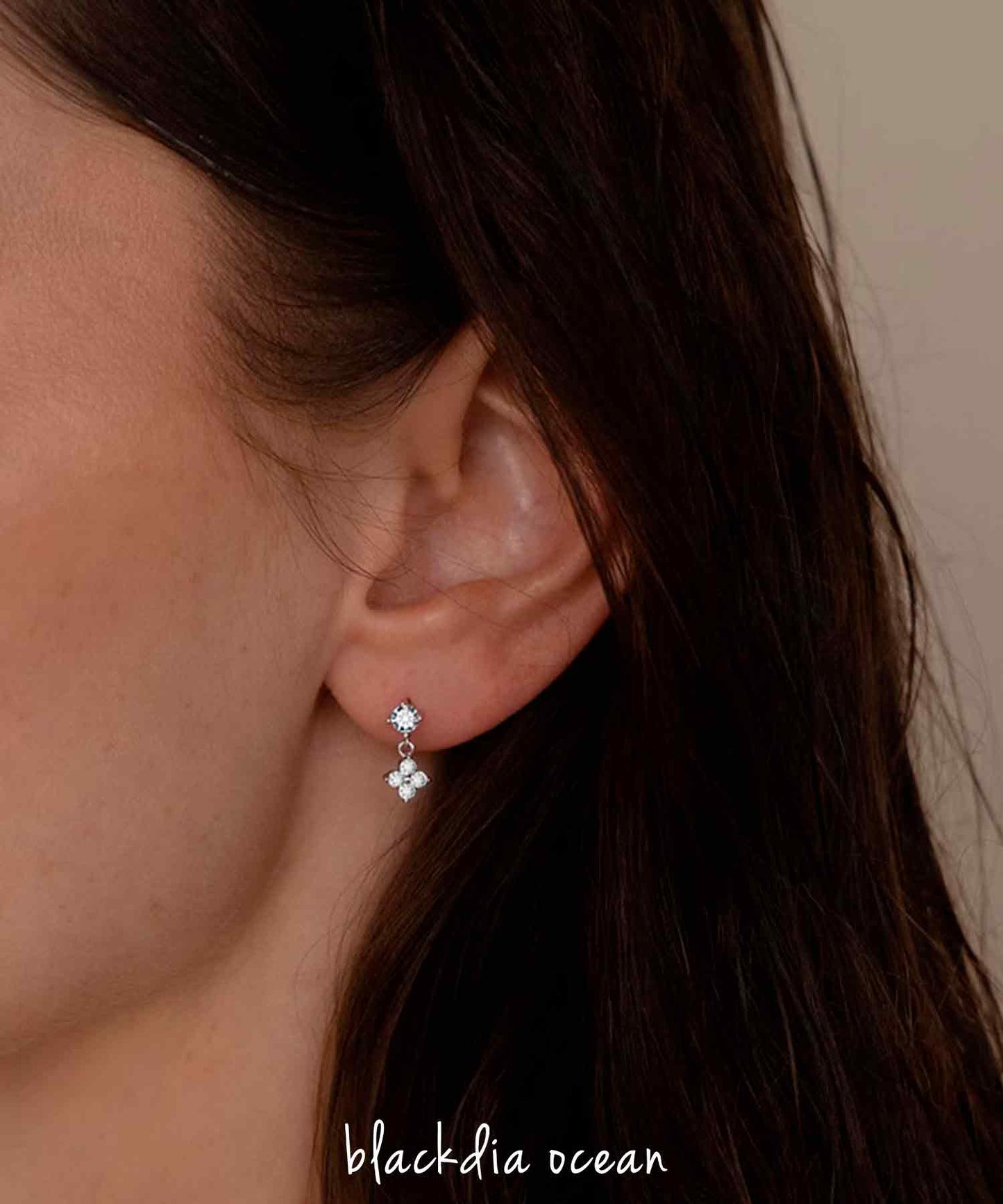 blackdia ocean フラワードロップストーンピアス