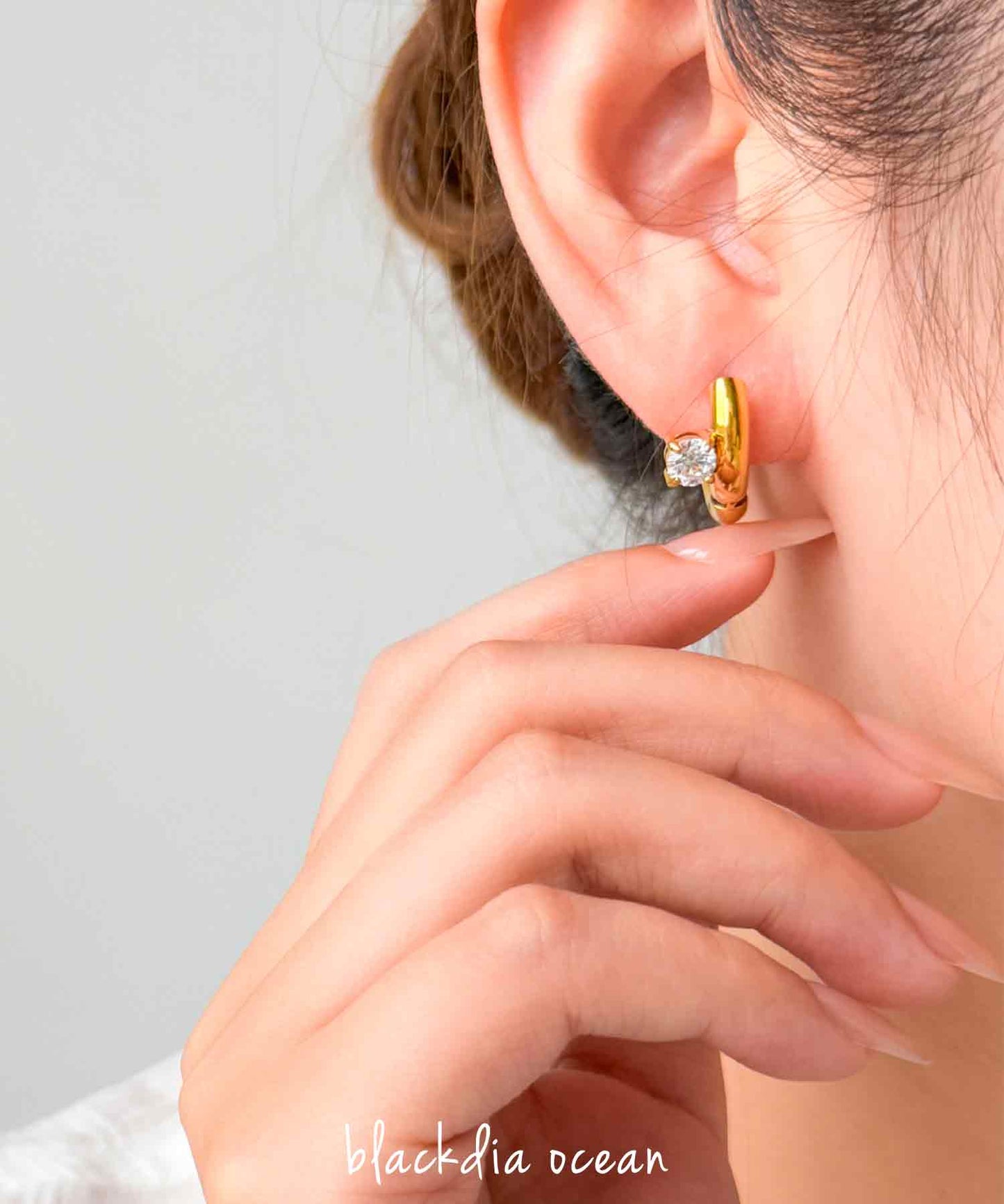blackdia ocean ストーンポイントフープピアス