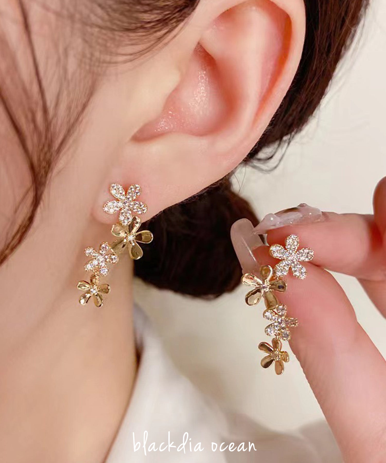 blackdia ocean フラワーピアス