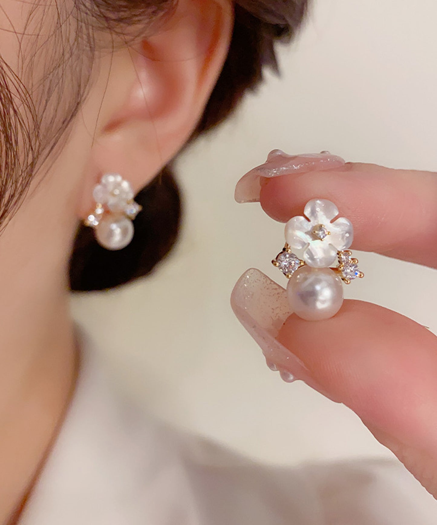 blackdia ocean パール ホワイト フラワー ピアス