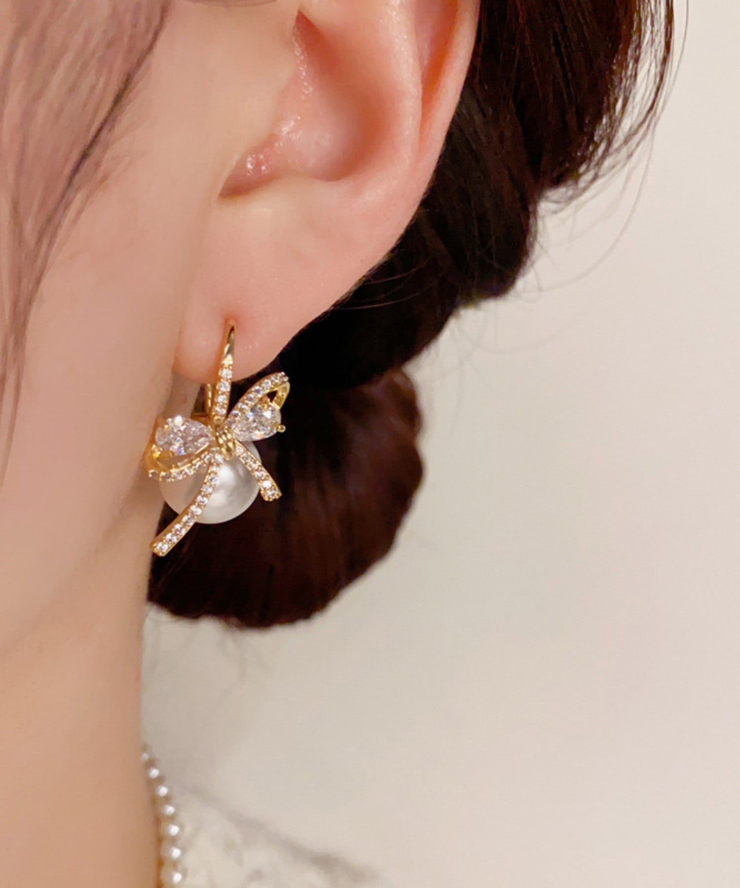 blackdia ocean パール キャッチ リボン ピアス