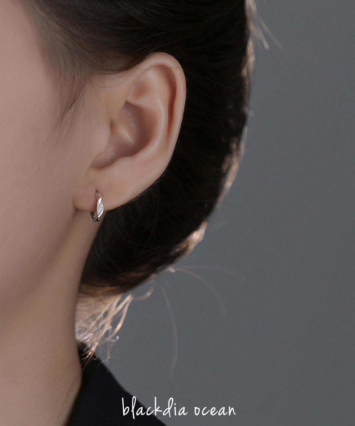 blackdia ocean ツイスト パヴェ フープピアス
