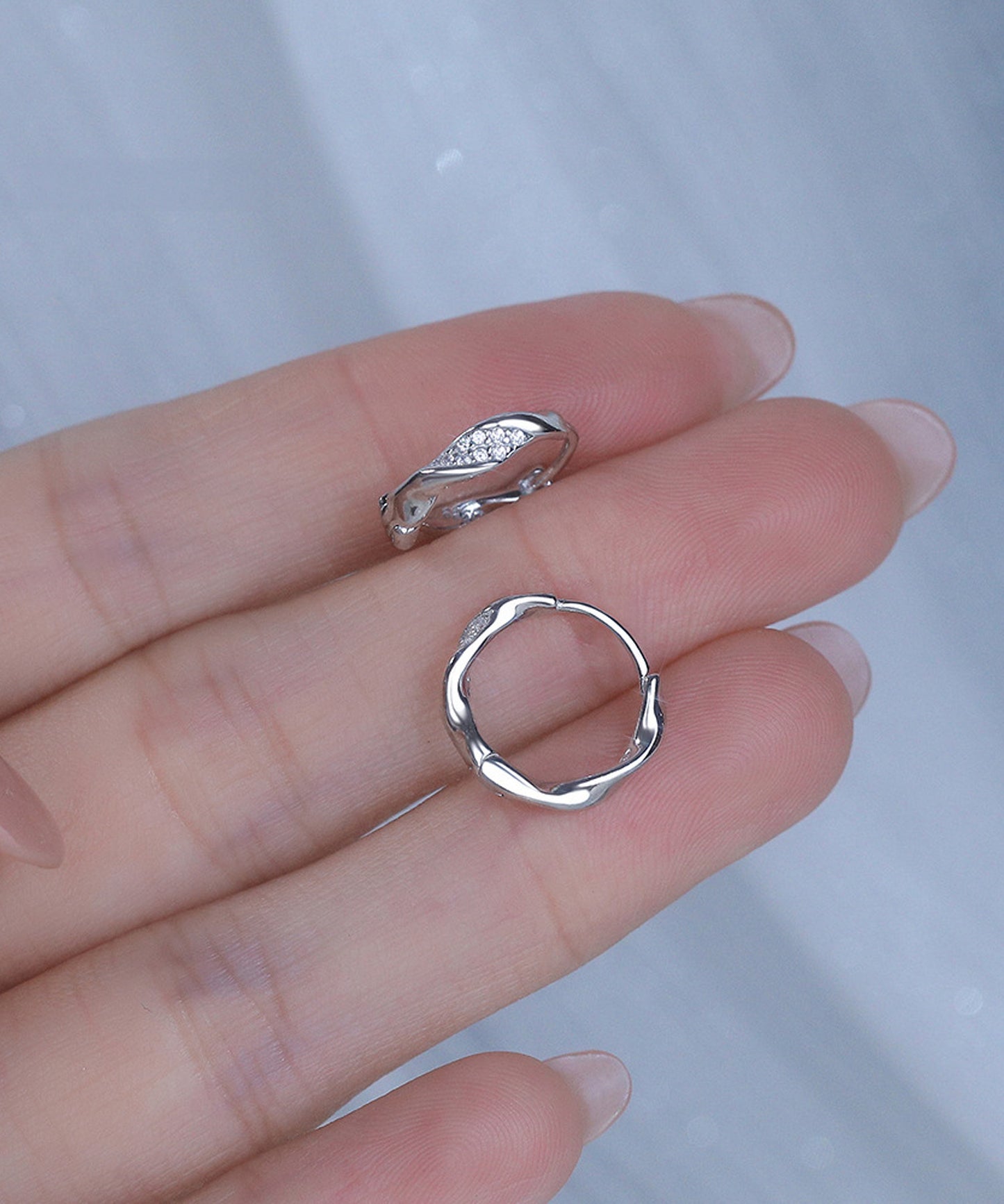 blackdia ocean ツイスト パヴェ フープピアス