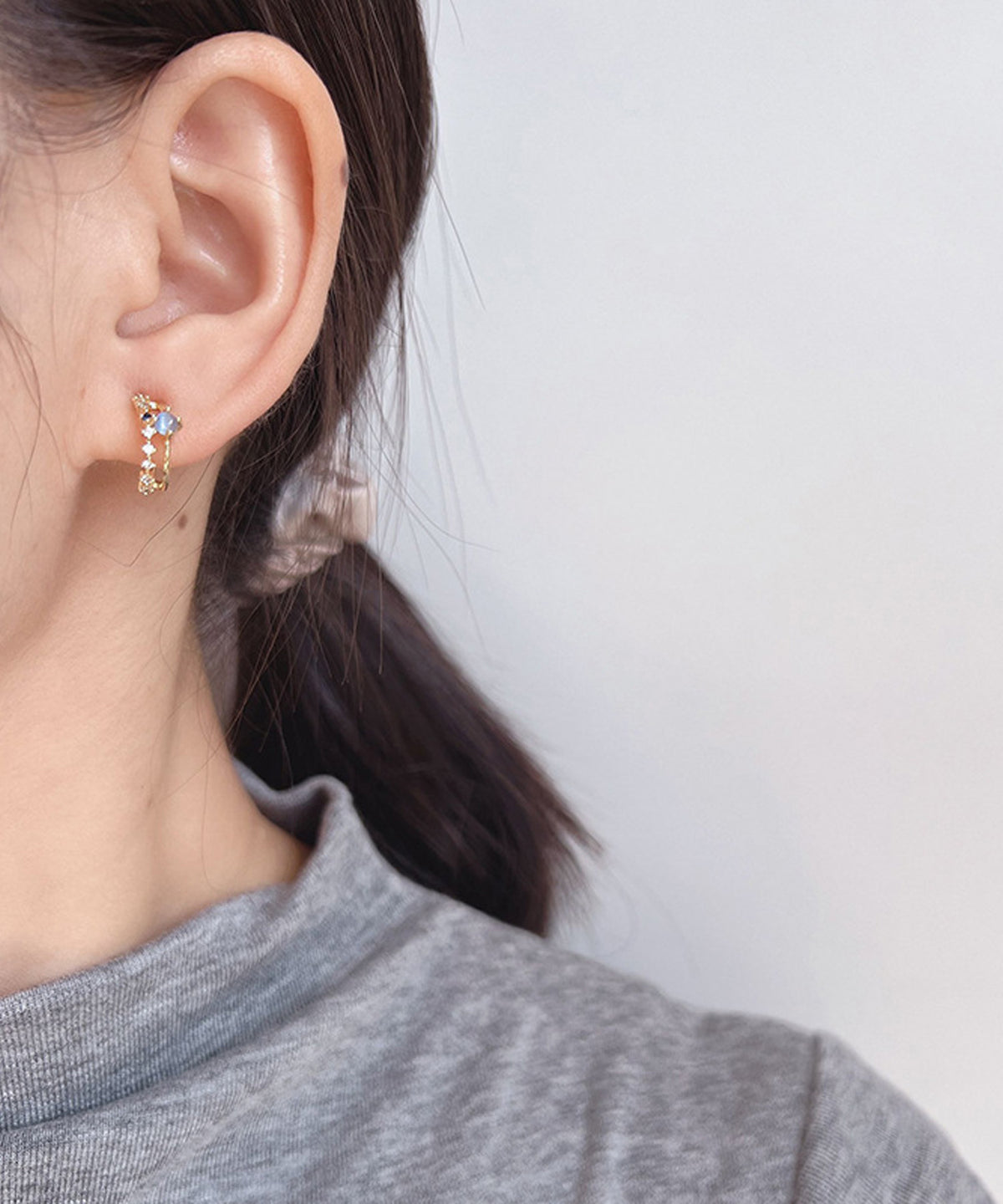 blackdia ocean ストーン ビジュー フープピアス/イヤリング