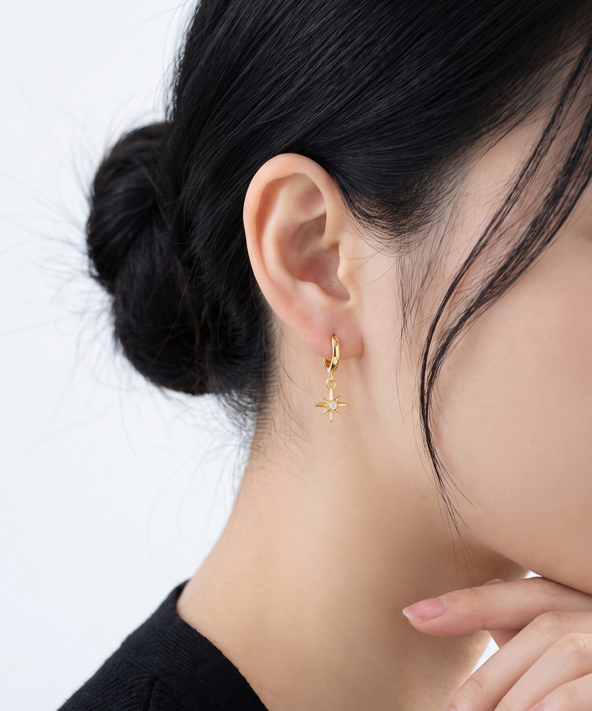 blackdia ocean アシンメトリー スターフープピアス
