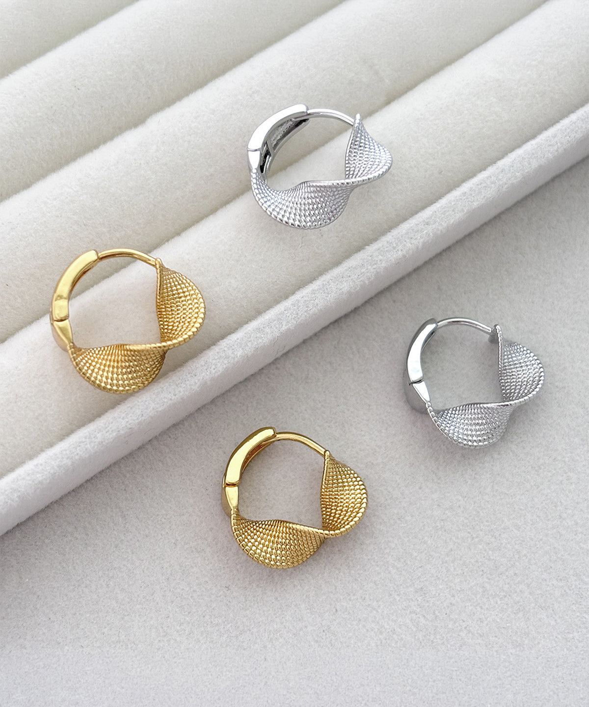 blackdia ocean ツイストメッシュフープピアス