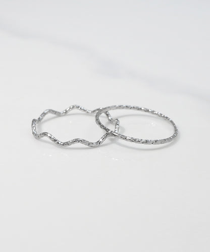 blackdia ocean ウェーブ＆スキンリング 2点セット