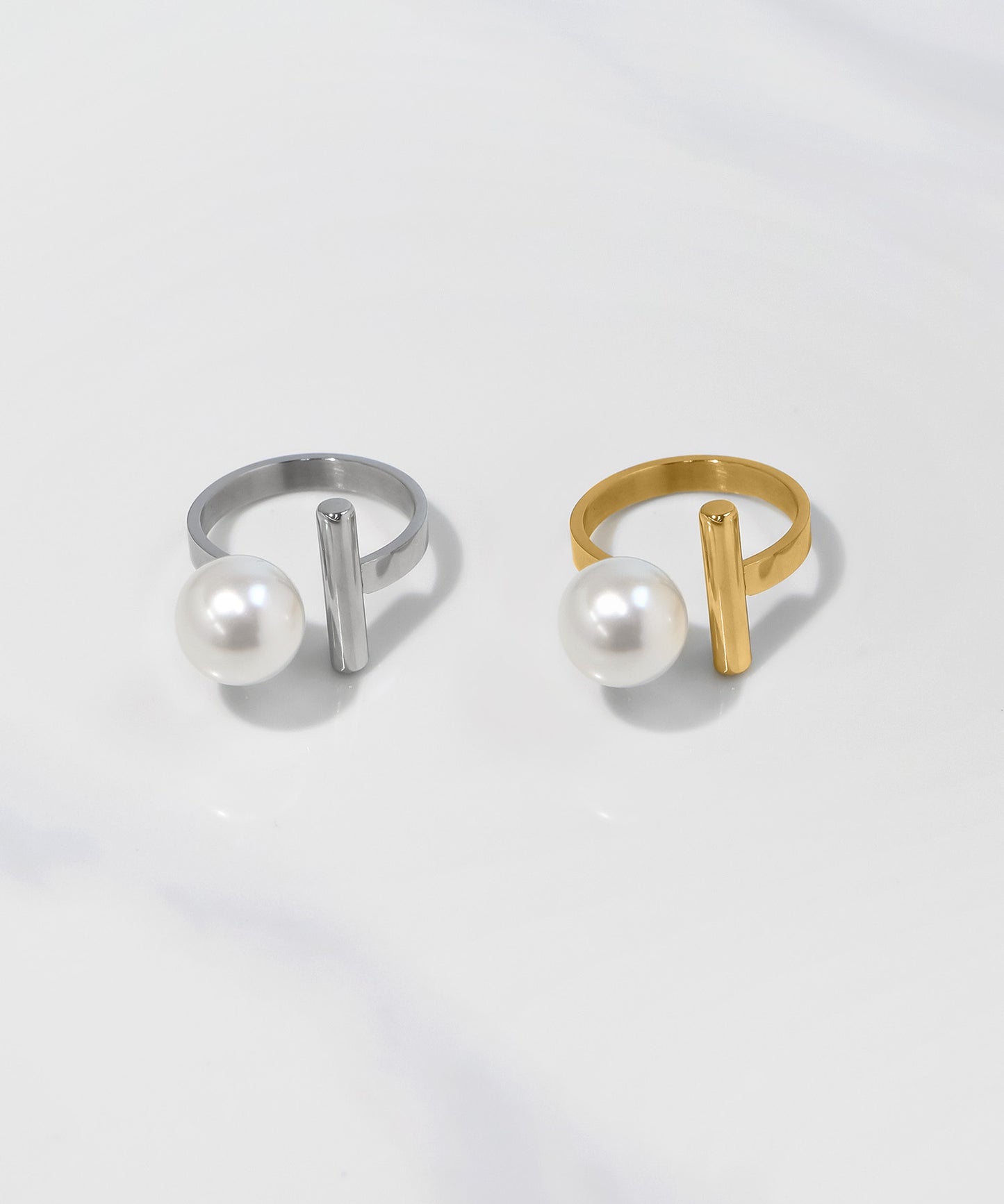 blackdia ocean メタルバー パール オープンリング