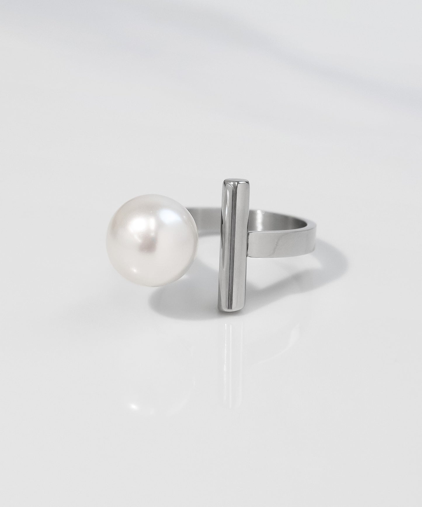 blackdia ocean メタルバー パール オープンリング