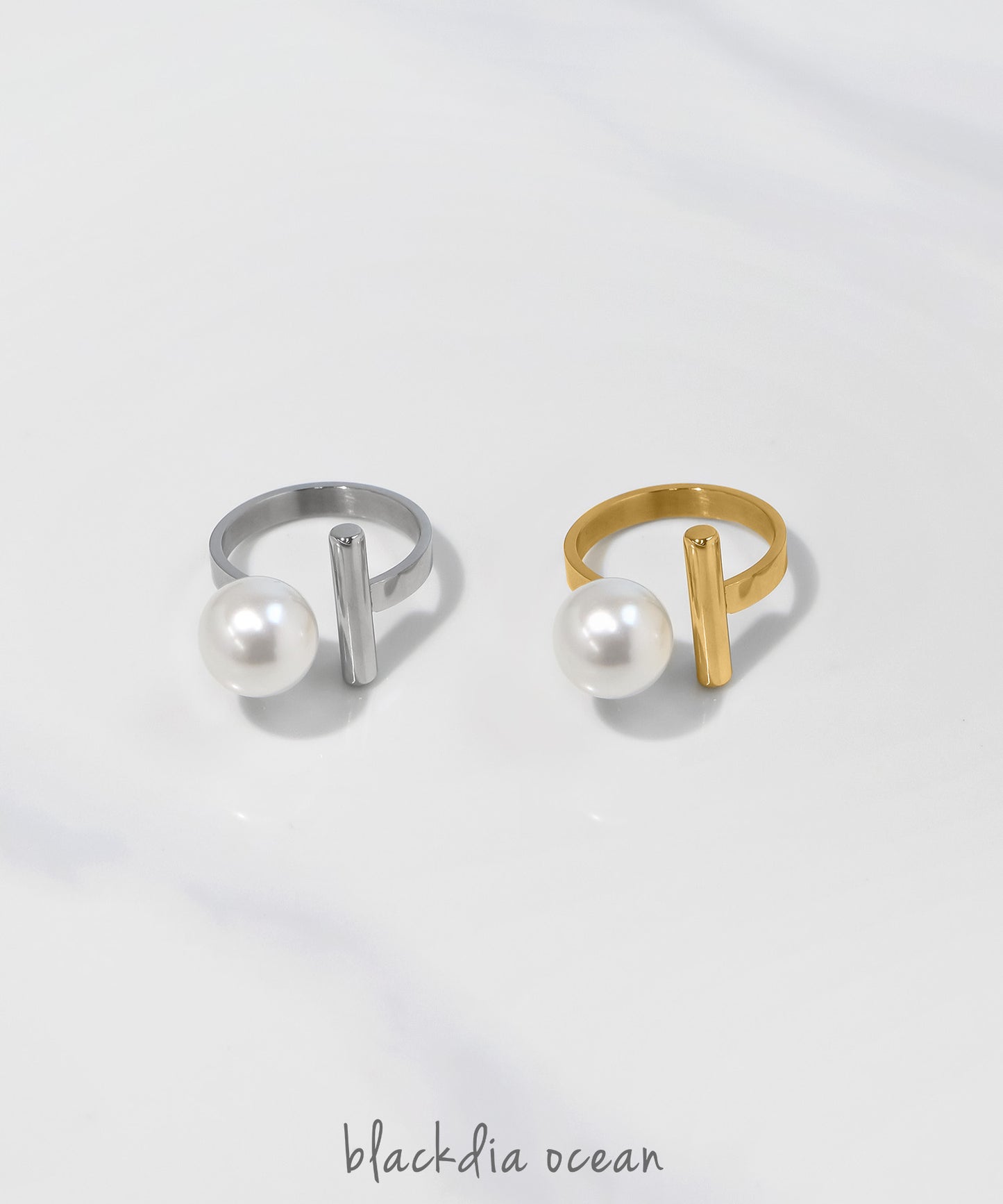 blackdia ocean メタルバー パール オープンリング