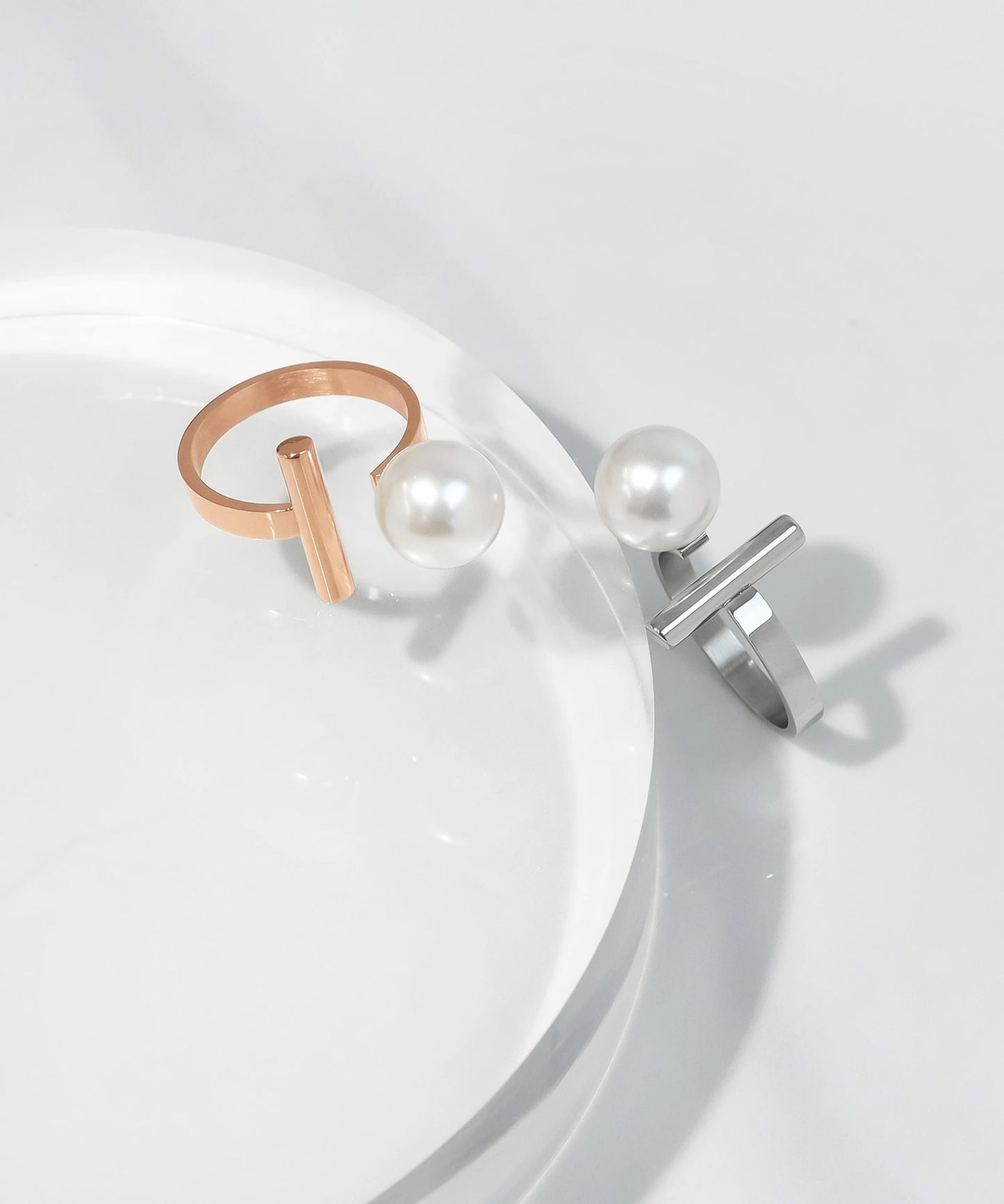 blackdia ocean メタルバー パール オープンリング