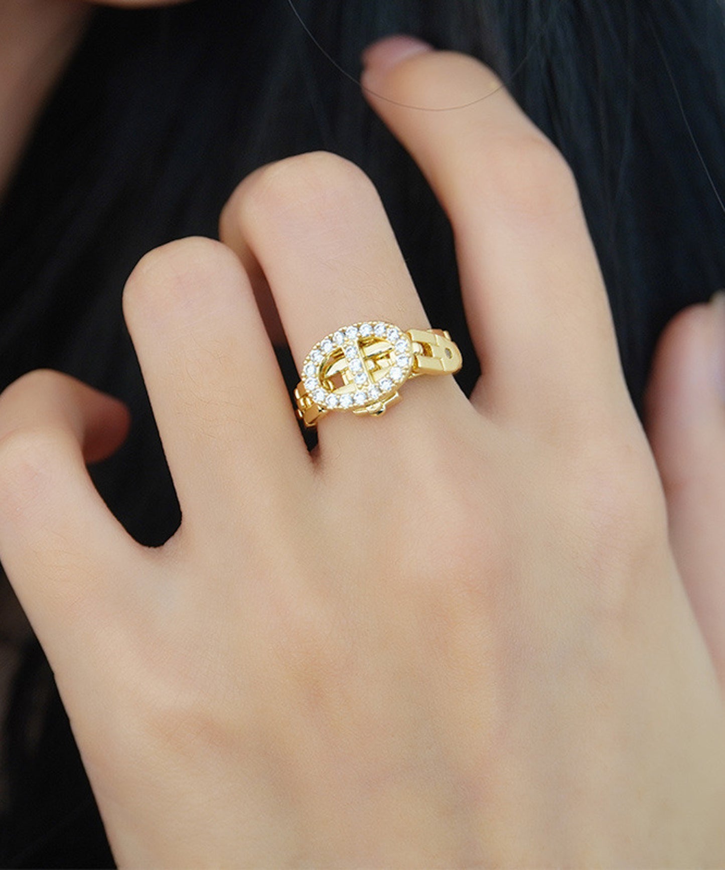 blackdia ocean ジルコニアバックルリング