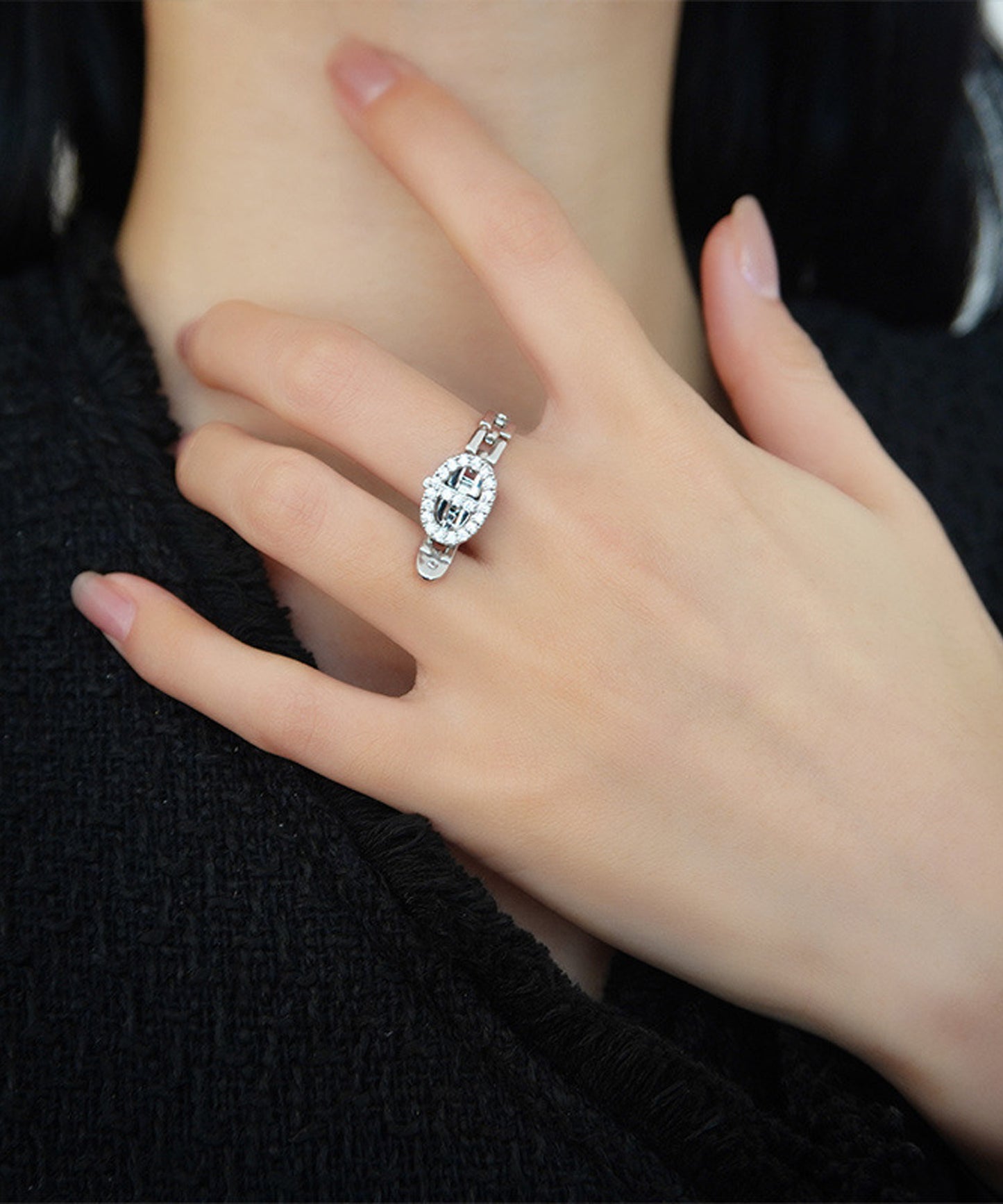 blackdia ocean ジルコニアバックルリング