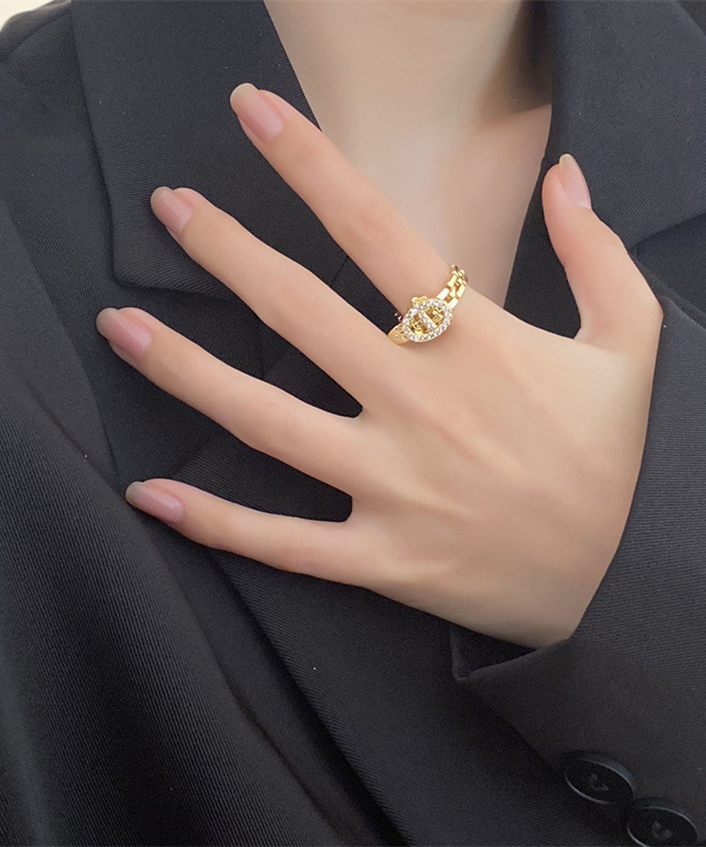 blackdia ocean ジルコニアバックルリング