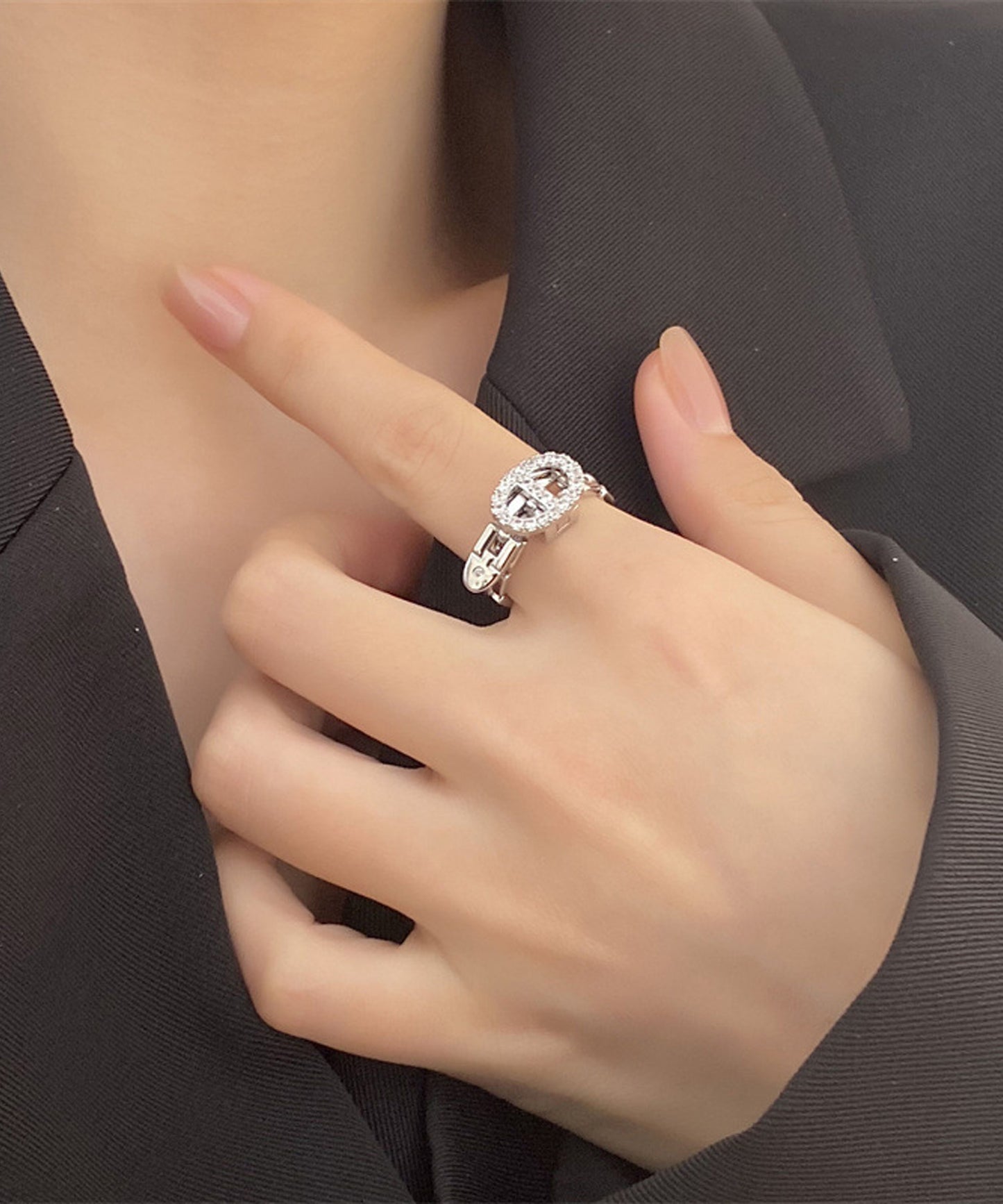 blackdia ocean ジルコニアバックルリング