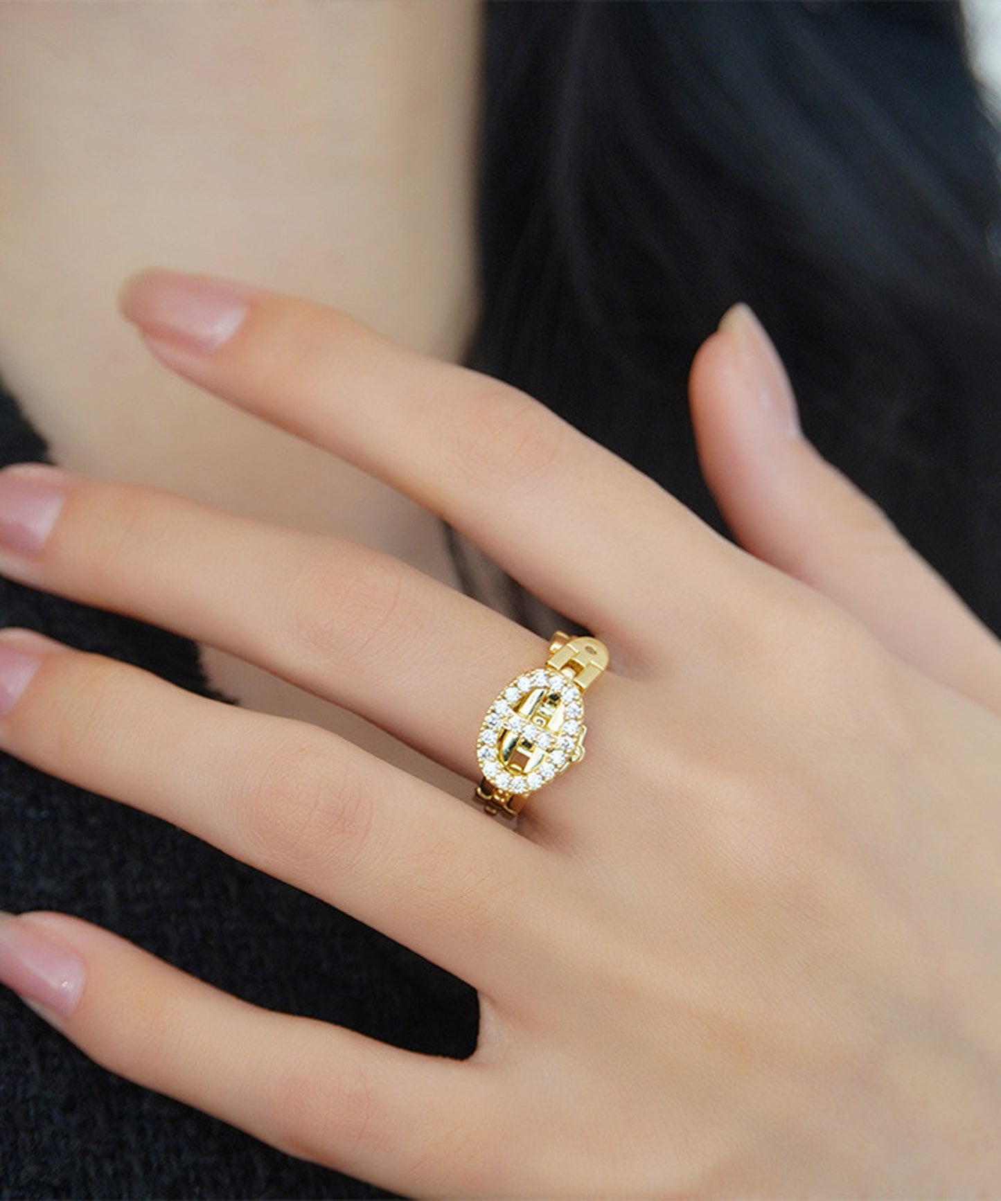 blackdia ocean ジルコニアバックルリング