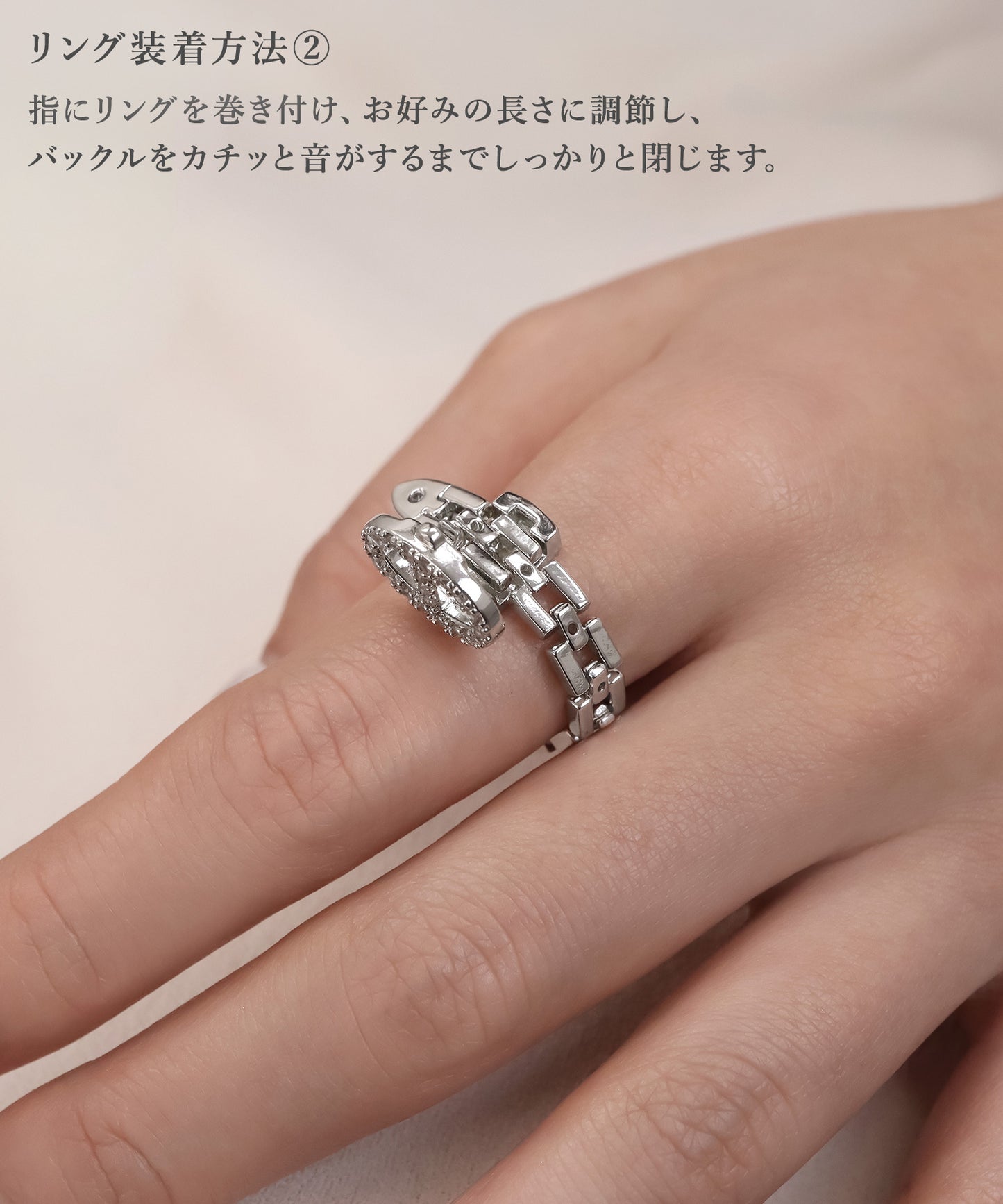 blackdia ocean ジルコニアバックルリング