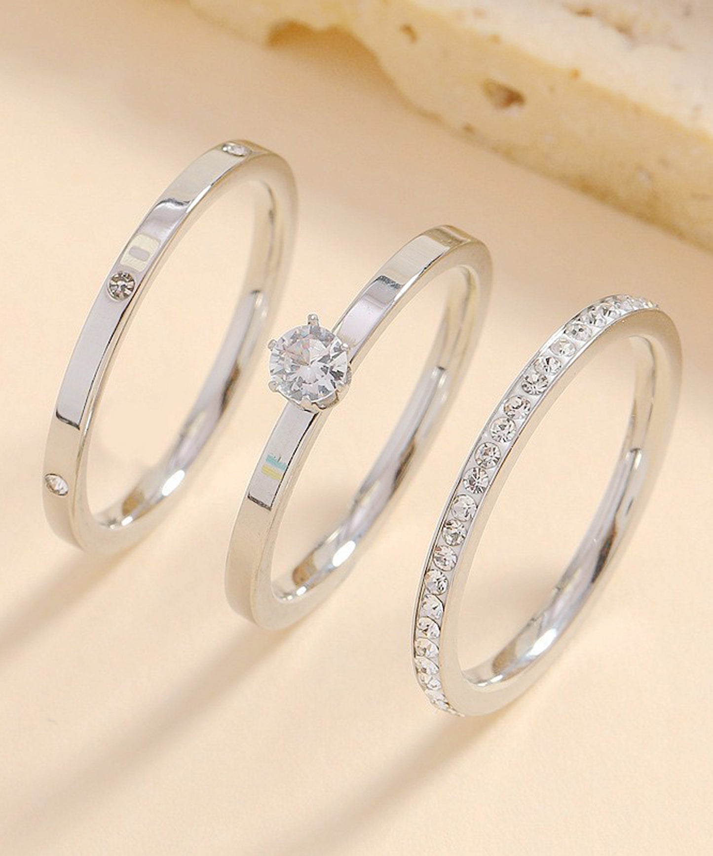 blackdia ocean シャイニーレイヤードリング3点セット