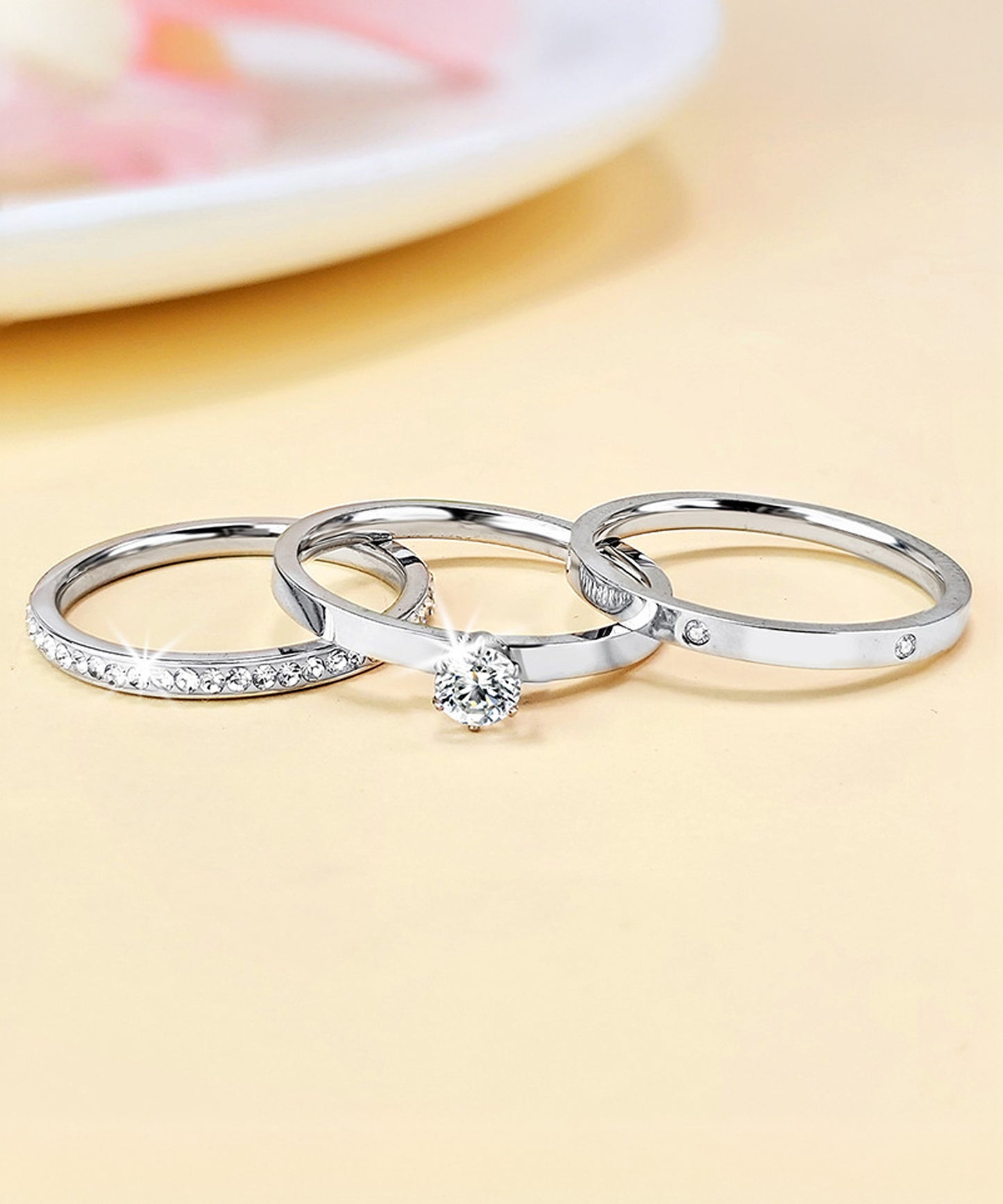 blackdia ocean シャイニーレイヤードリング3点セット