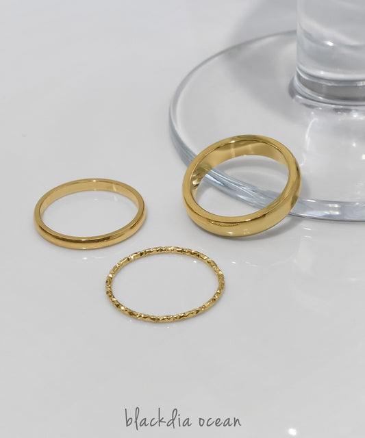 blackdia ocean ワイドスリム3点リング