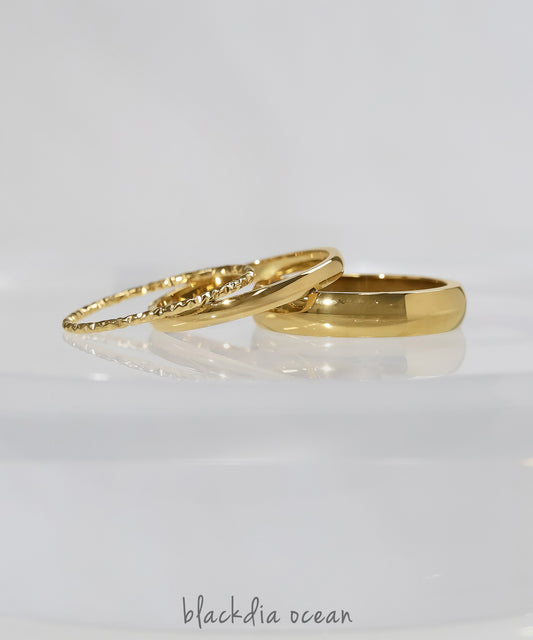 blackdia ocean シンプルリング3点セット