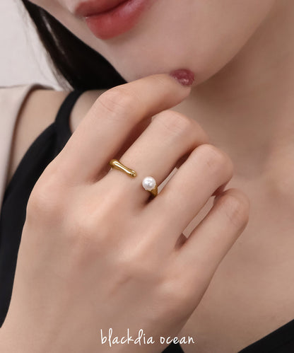 blackdia ocean パールオープンリング