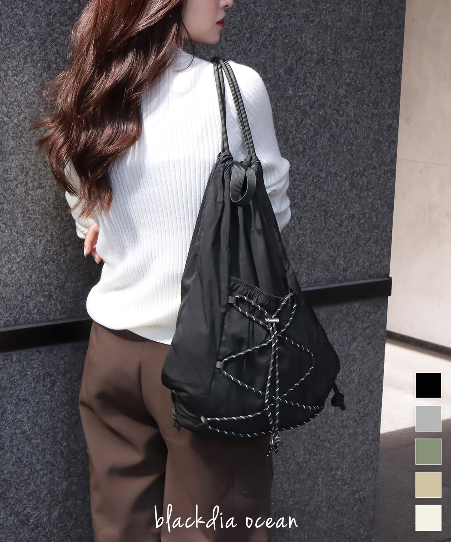 【今週末限定価格】blackdia ocean ナイロン コード ナップサック ( 5color )