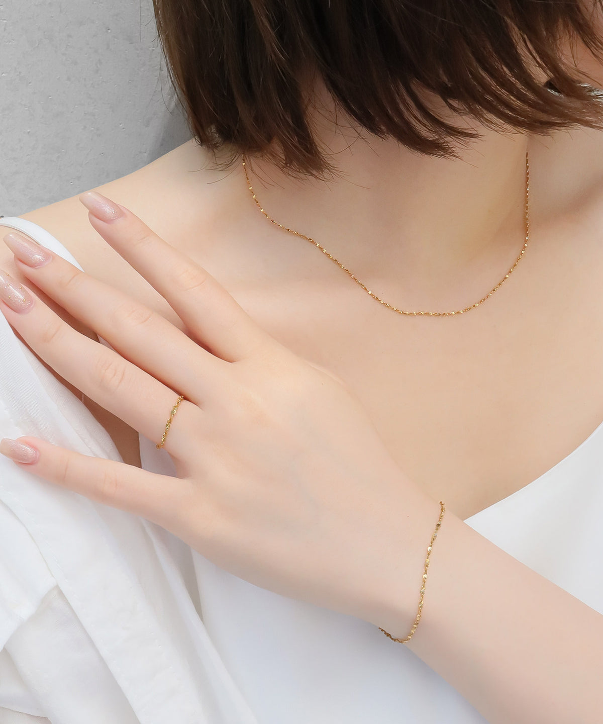 【今週末限定価格】blackdia ocean スキンペタルチェーンネックレス