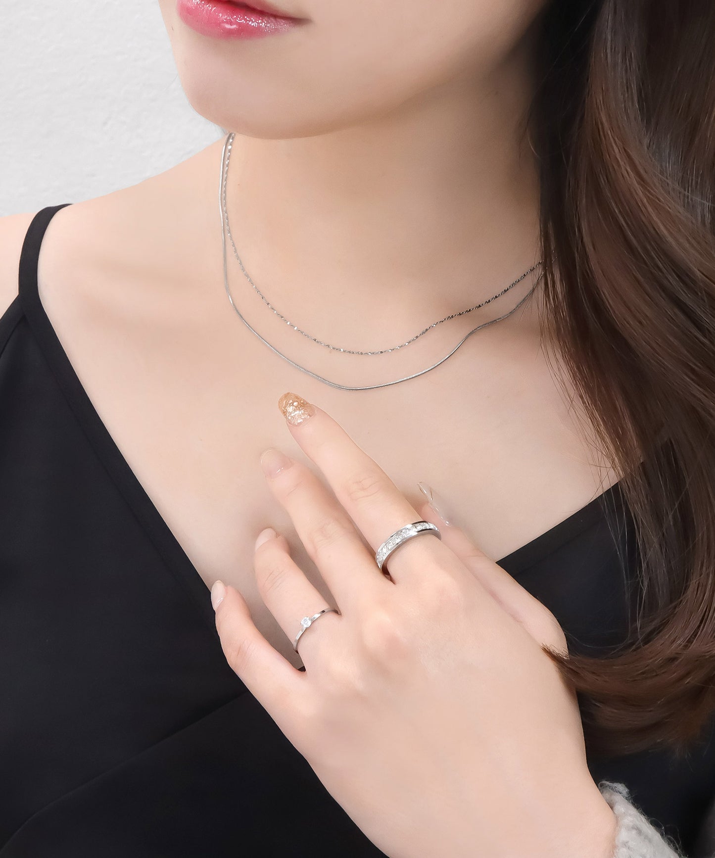 blackdia ocean スキンペタル ダブルチェーンネックレス
