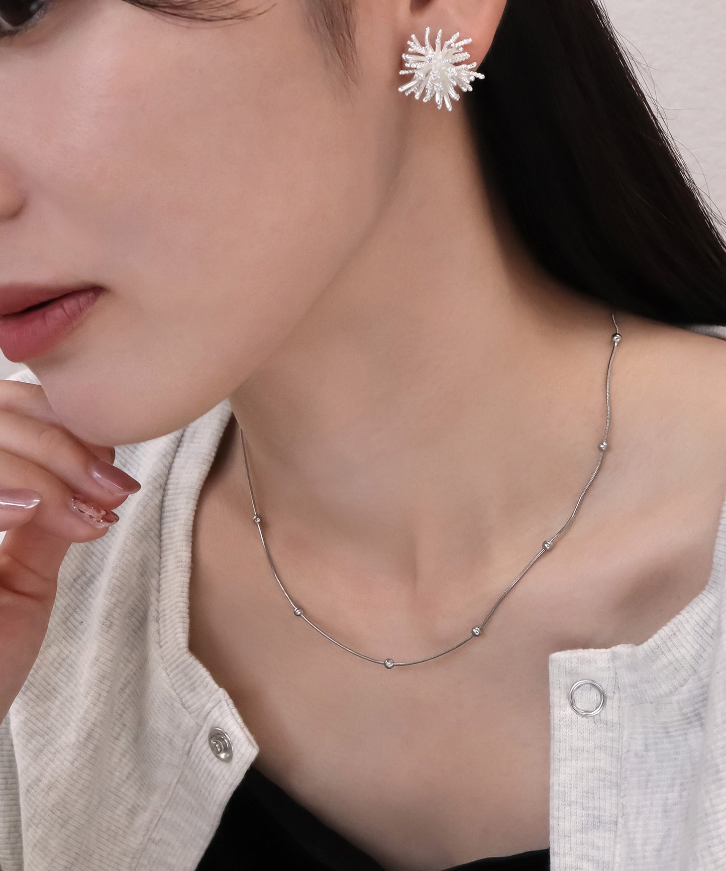 blackdia ocean ポイントボール スネークチェーンネックレス