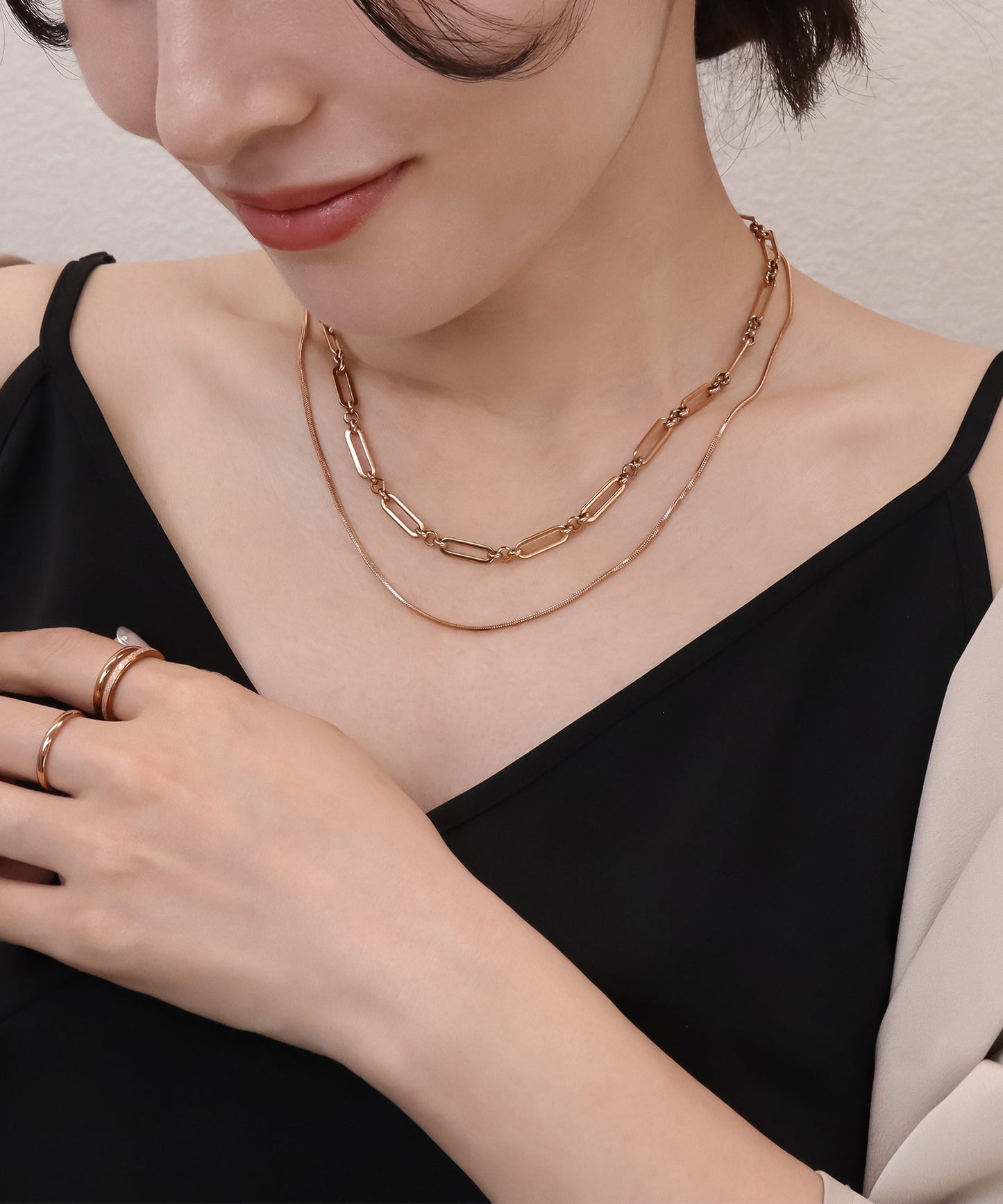 blackdia ocean ダブルデザインチェーンネックレス