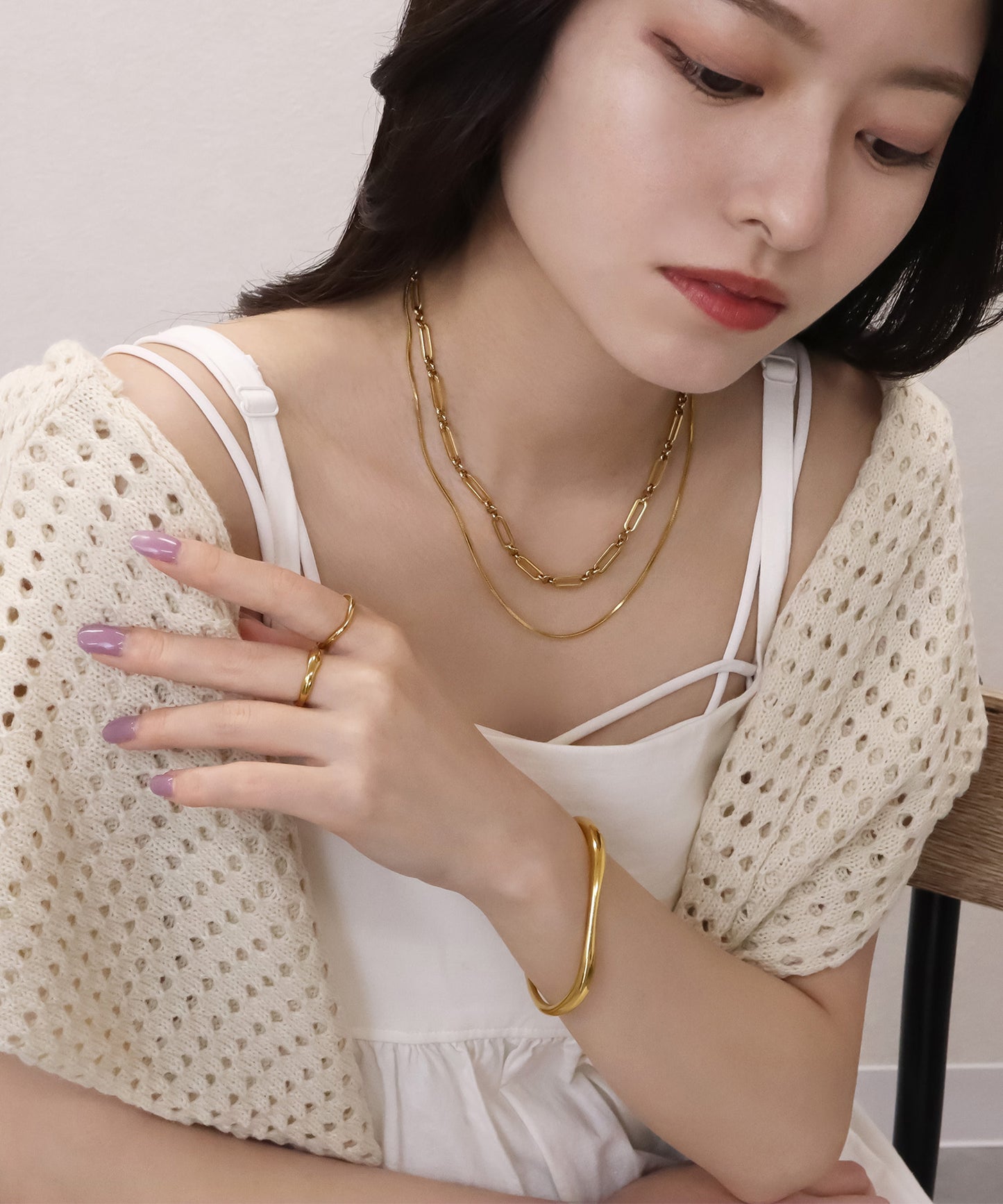 blackdia ocean ダブルデザインチェーンネックレス