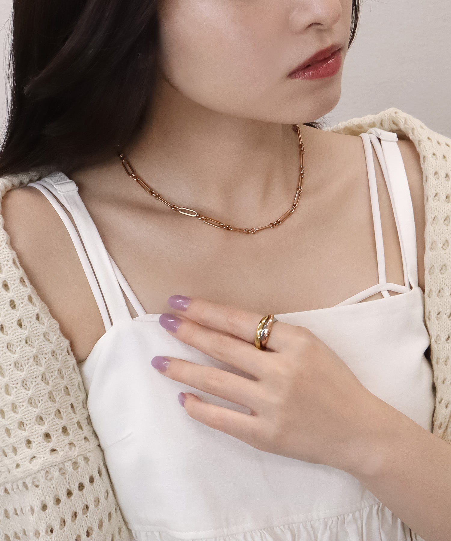 blackdia ocean ダブルデザインチェーンネックレス