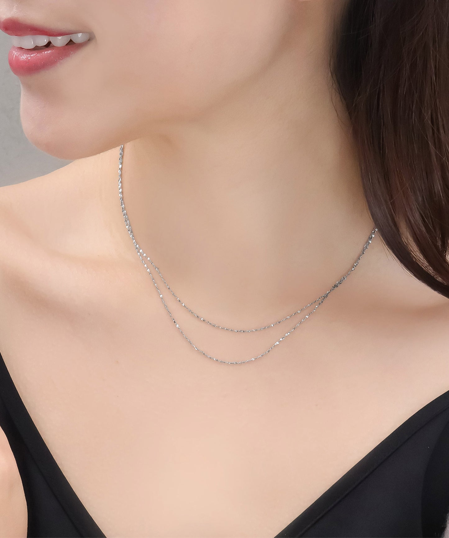 blackdia ocean スキンペタル ダブルチェーンネックレス