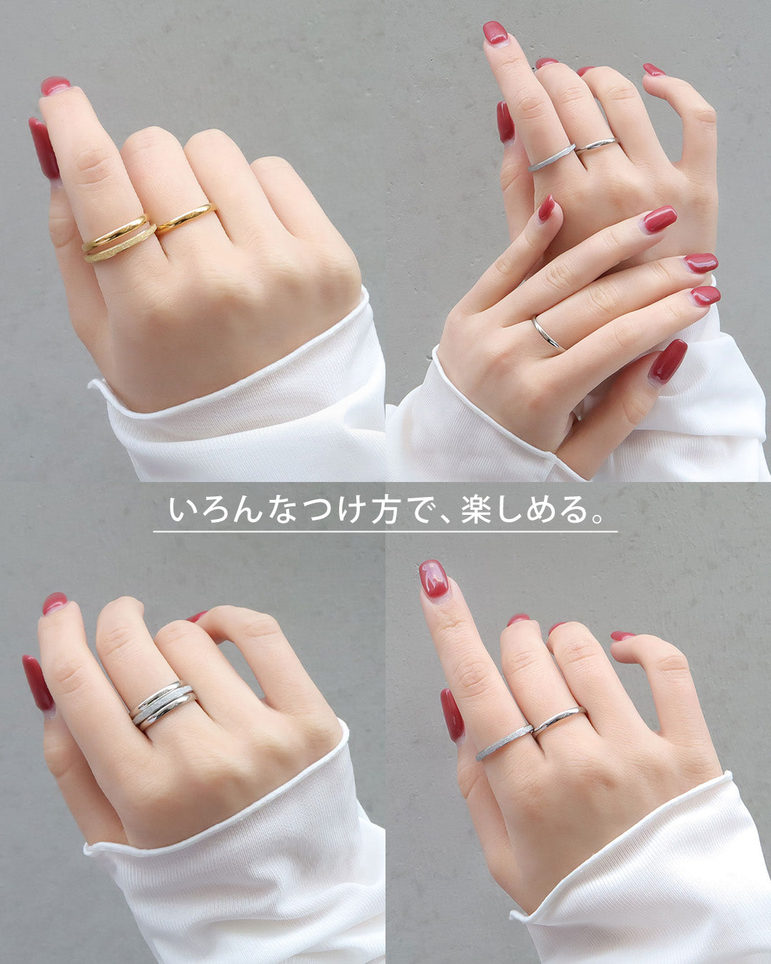 blackdia ocean グリッターシンプル3点リング