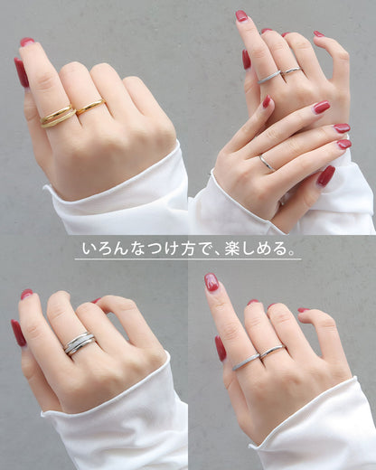 blackdia ocean グリッターシンプル3点リング