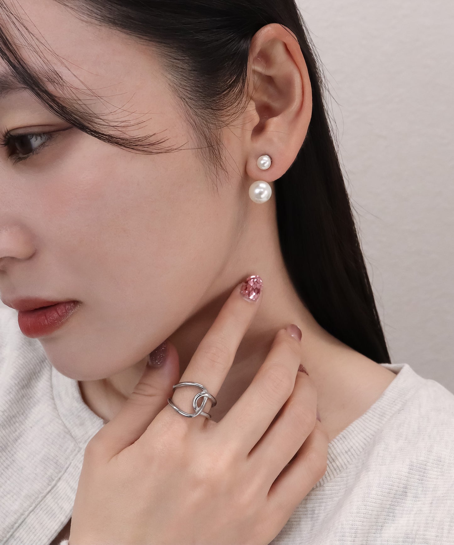 blackdia ocean ダブルパールキャッチ イヤリング