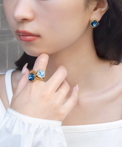 〈ポイント10倍アイテム〉blackdia ocean ファセットピアス