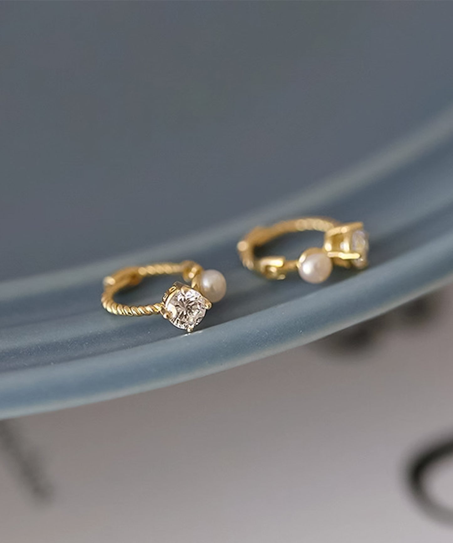 blackdia ocean パール&ジルコニア フープピアス