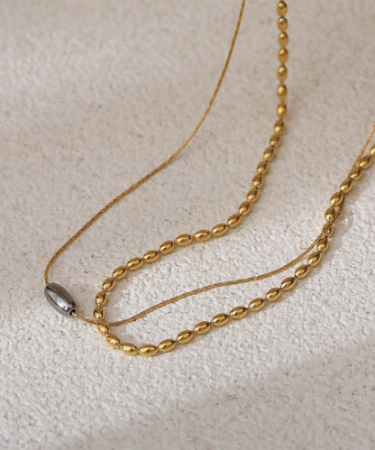 blackdia ocean バイカラー ダブルチェーンネックレス