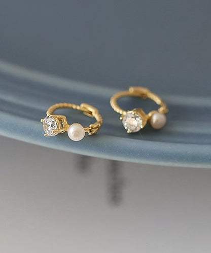 blackdia ocean パール&ジルコニア フープピアス