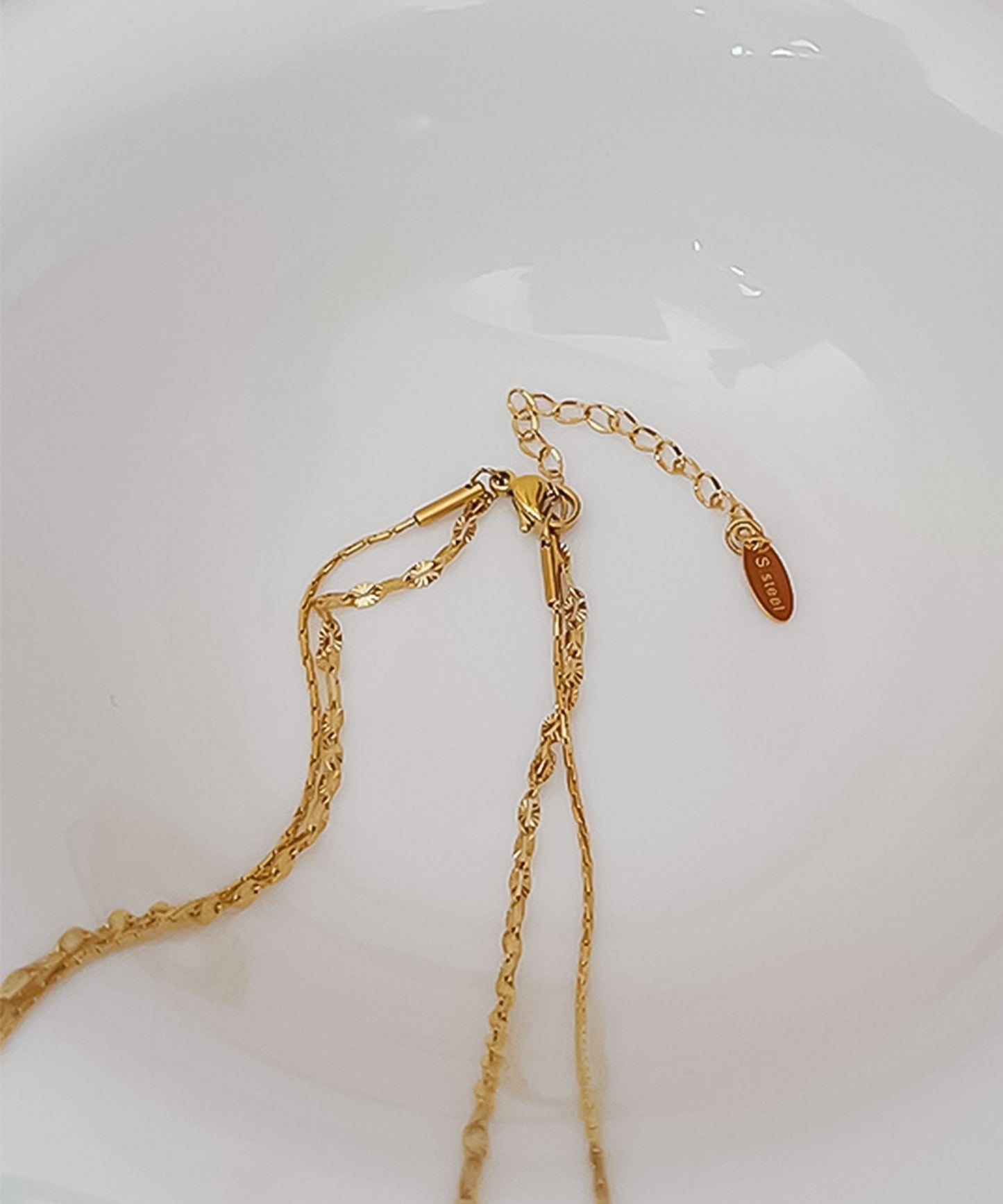 blackdia ocean ジルコニアダブルチェーンネックレス