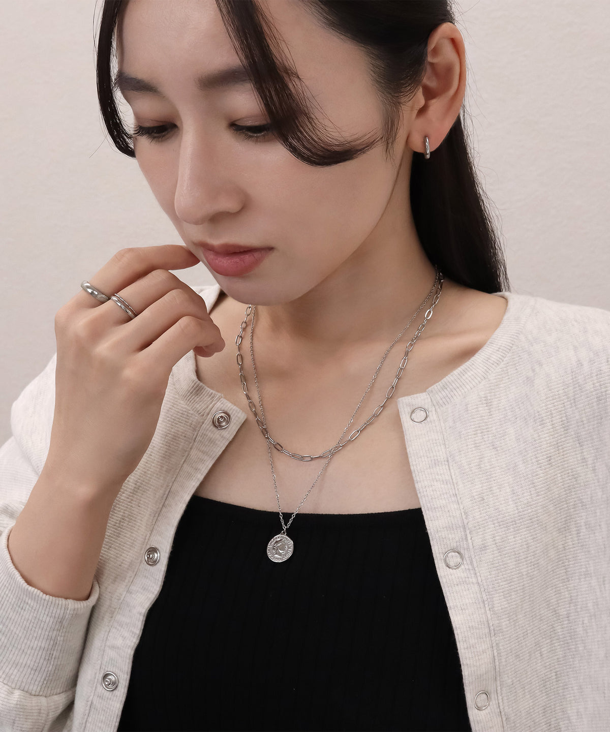 blackdia ocean コイン＆チェーンネックレス (2本セット)