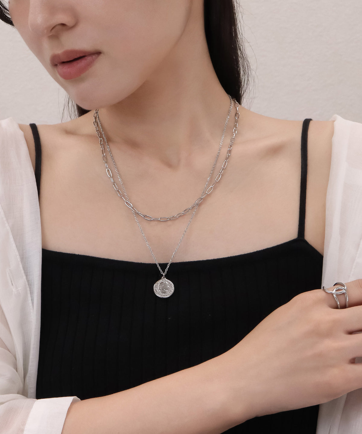 blackdia ocean コイン＆チェーンネックレス (2本セット)