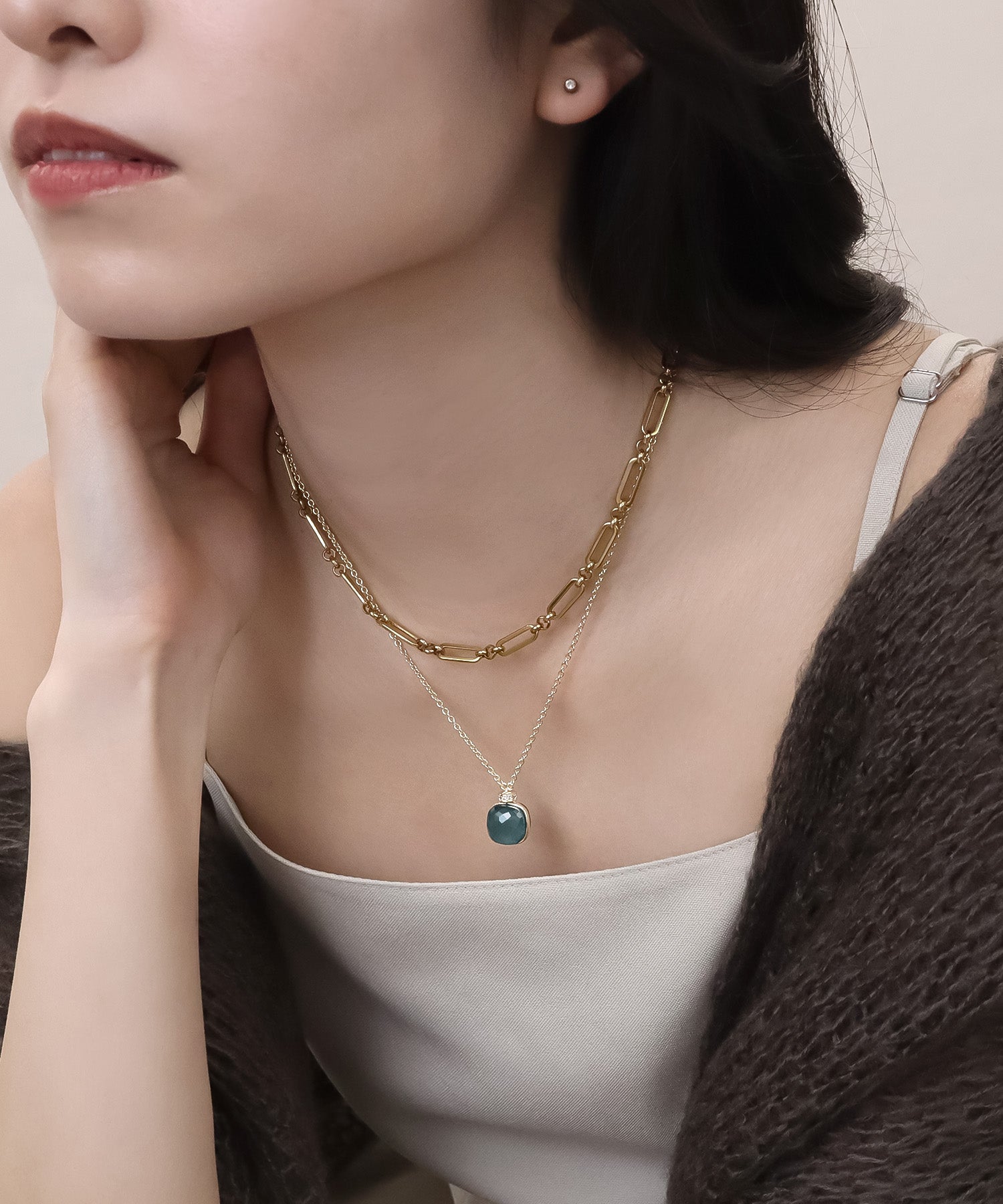 blackdia ocean ダブルデザインチェーンネックレス
