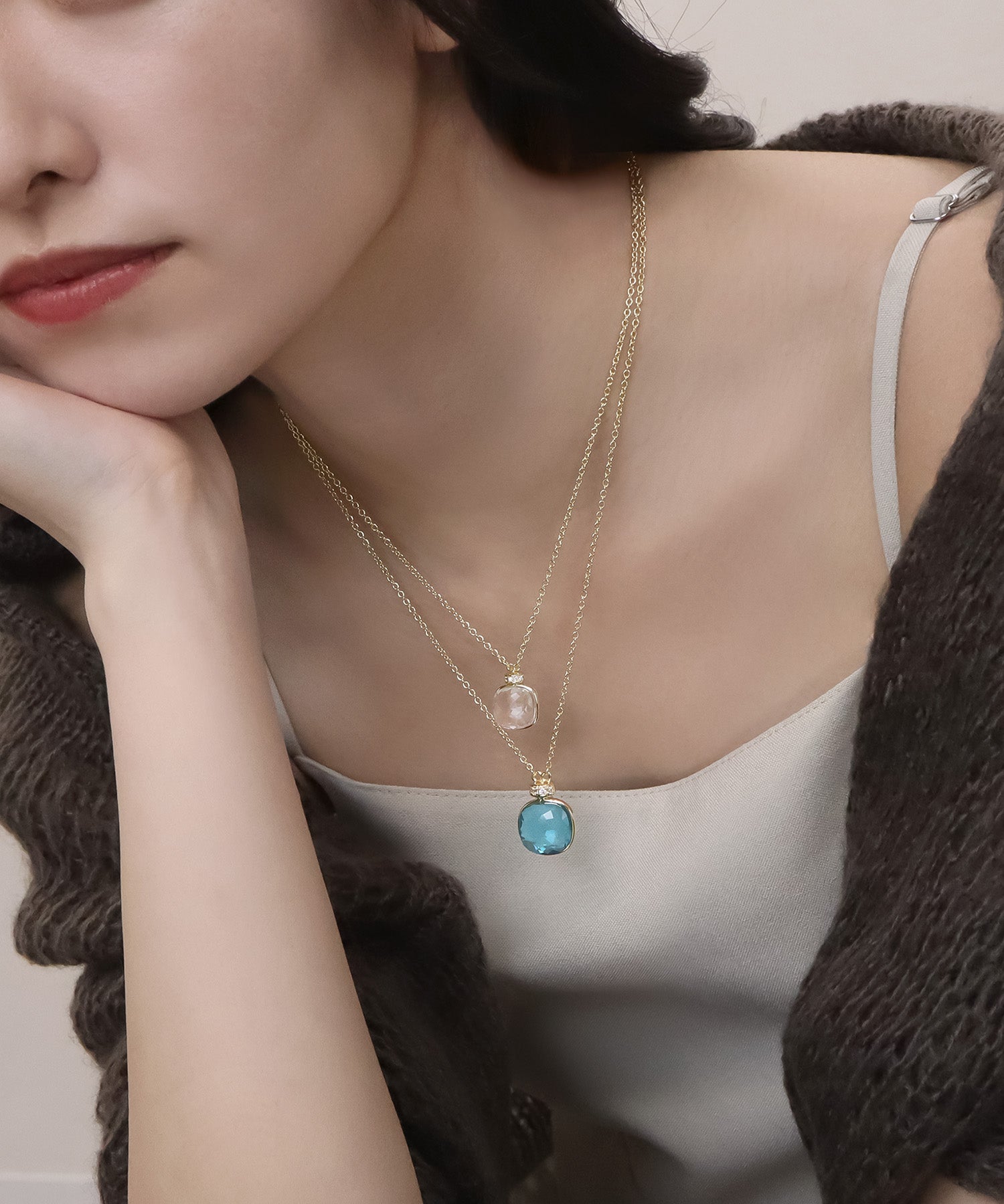 blackdia ocean ジルコニア クォーツボトル ネックレス( 2size / 10color )