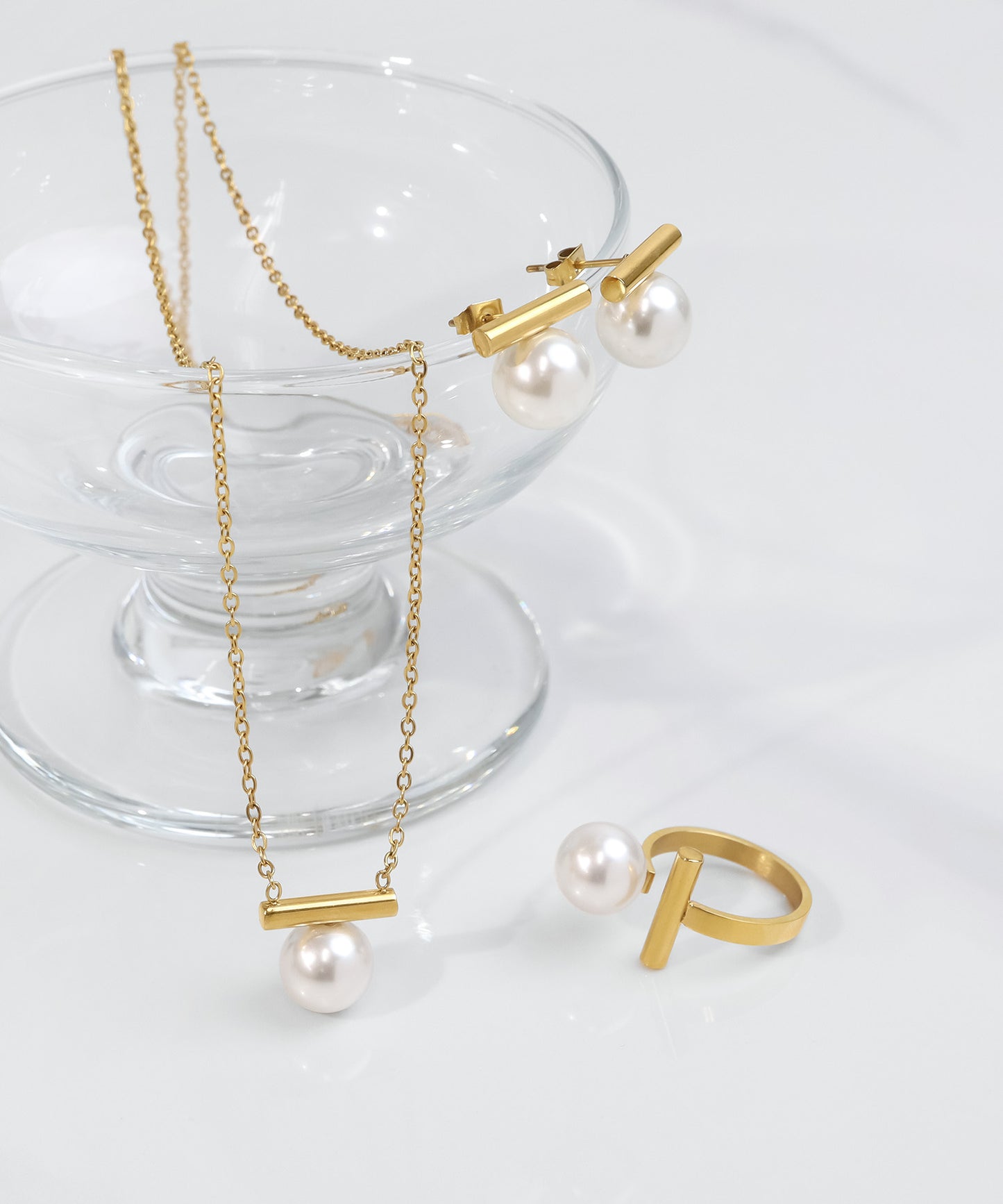 blackdia ocean メタルバー パール ネックレス (5color)