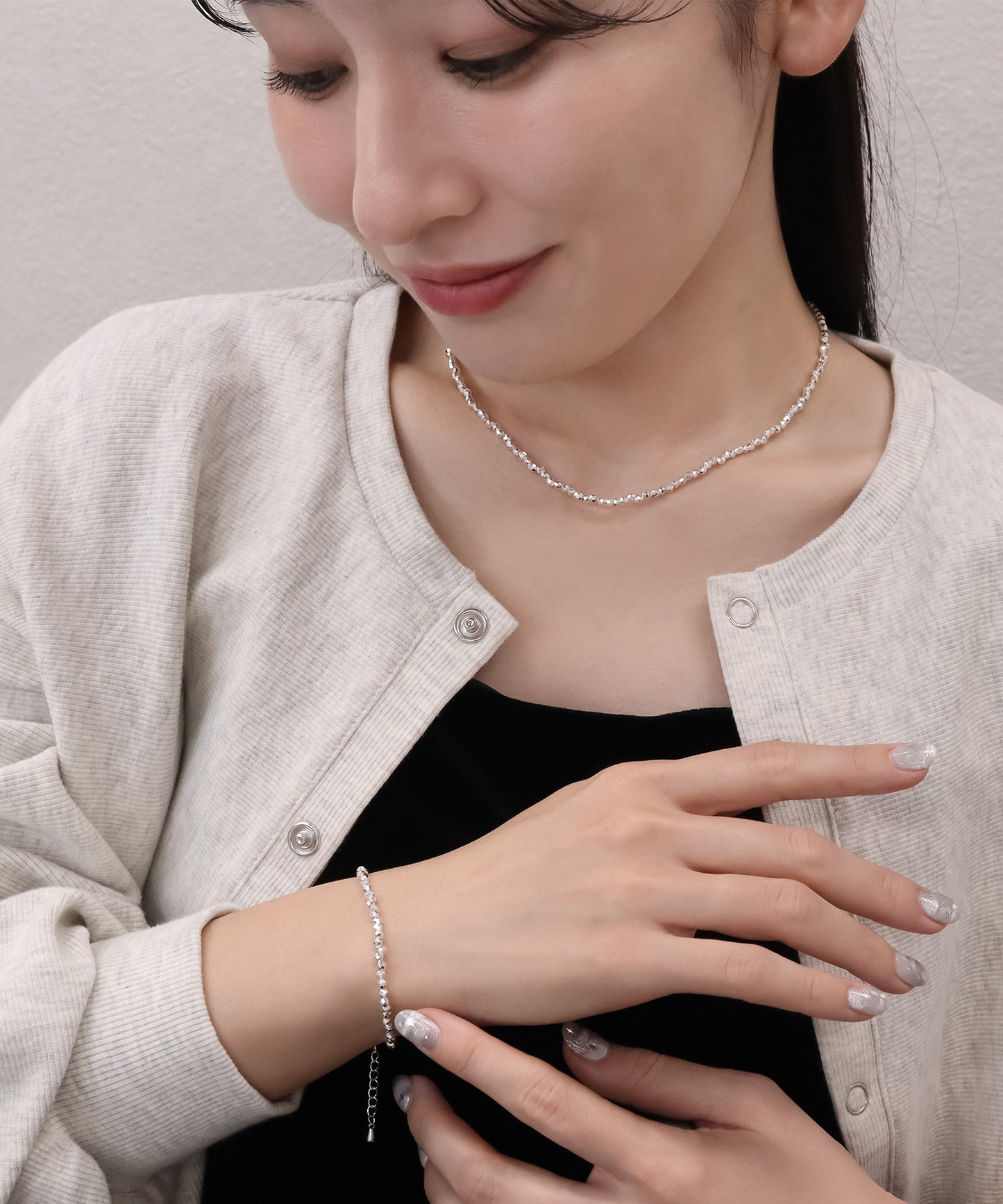 blackdia ocean カットビーズデザインネックレス