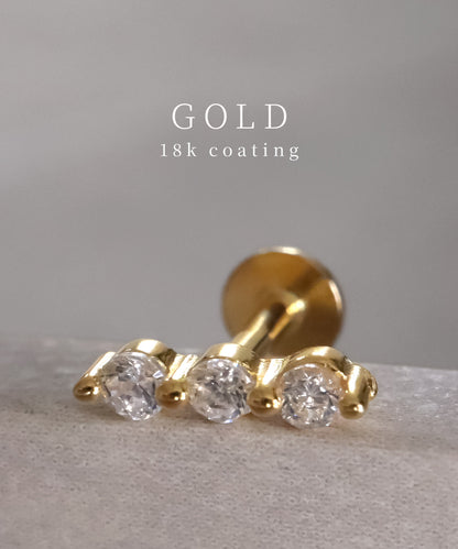 neima CZトリプル ラブレット ピアス S925 (片耳)